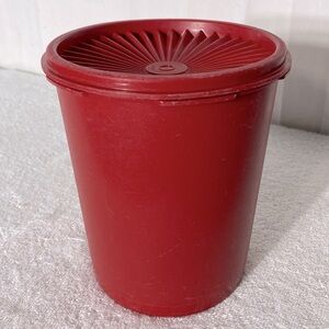 Vintage Tupperware Red Stacking Canister With Lid